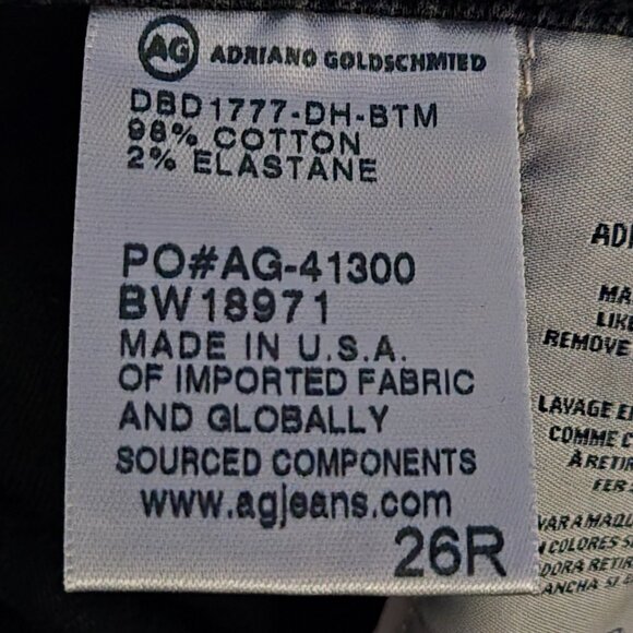 AG Farrah High Rise Raw Hem Ankle Skinny High-Rise Jeans, Distressed Black, 26" - Picture 7 of 9